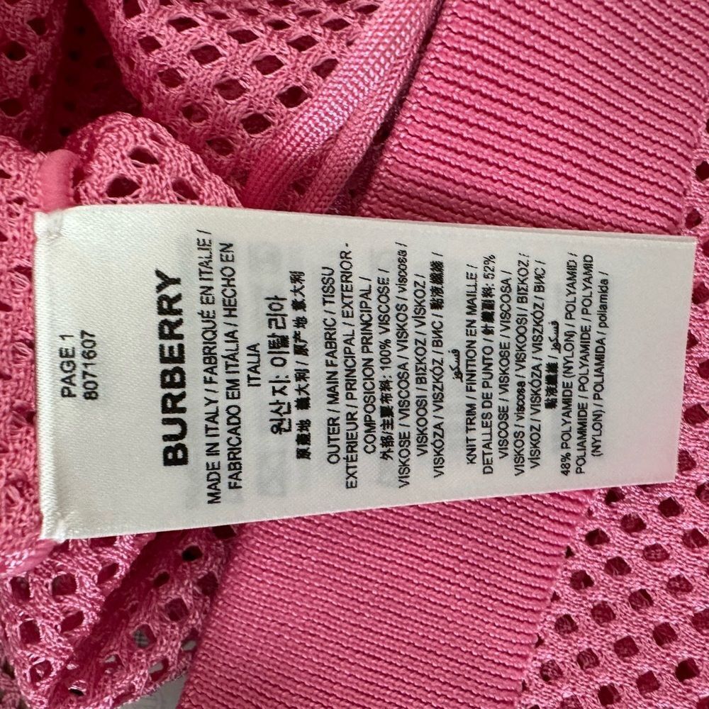 Burberry Pink Mesh Shorts Size Large - Picture 8 of 9